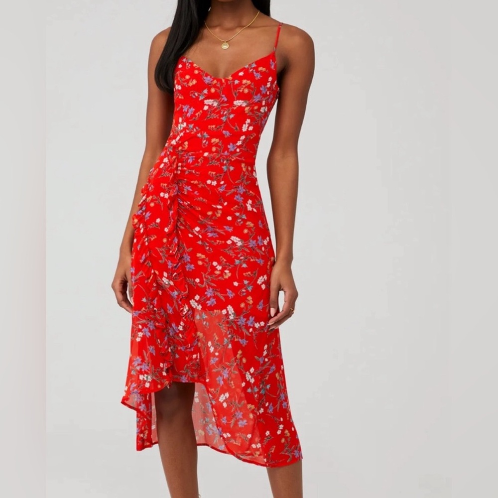 Rays for Days Clementine Red Ruffle Dress with Flaw